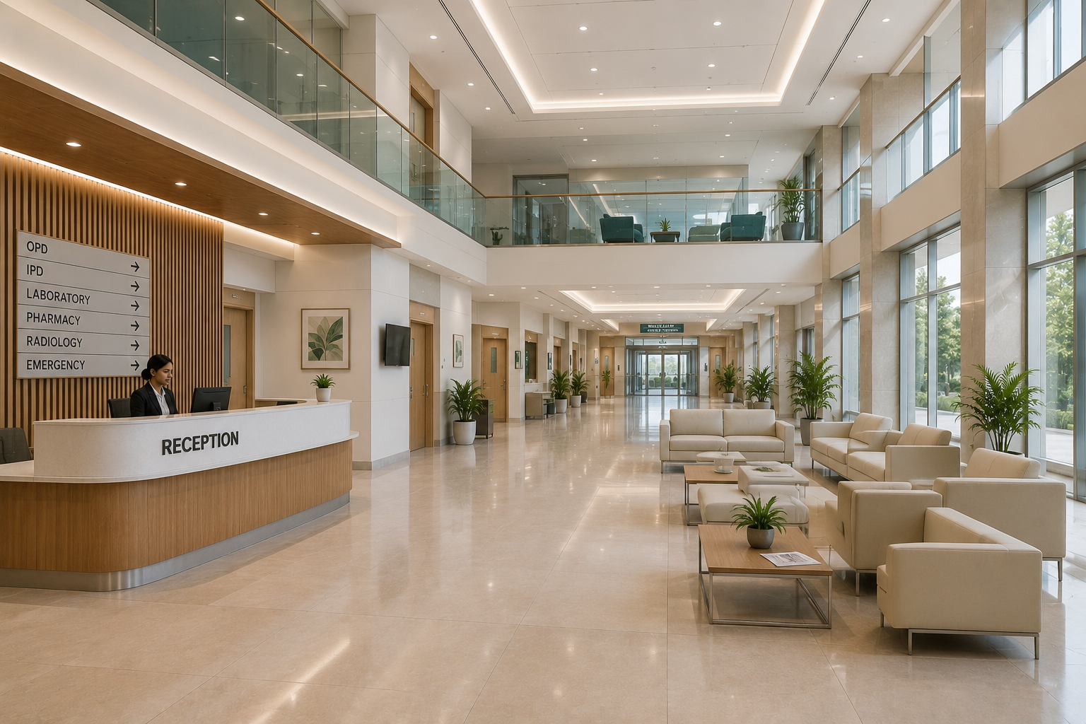 Modern hospital interior design by Laxair