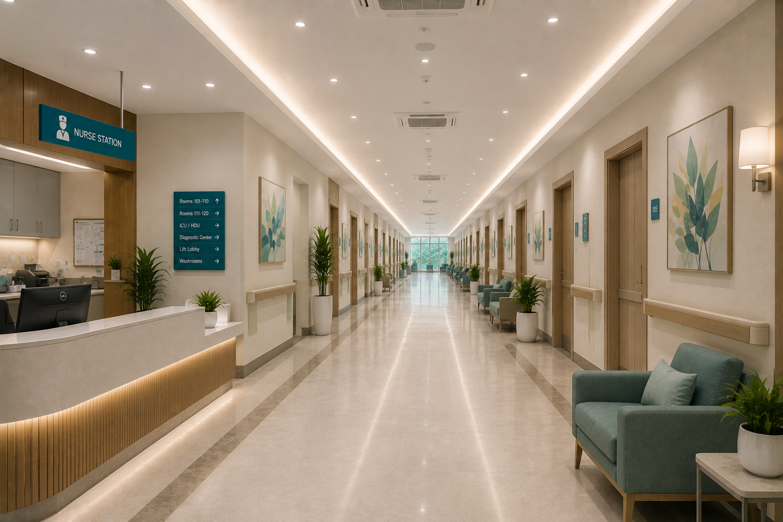 Hospital reception area interior design