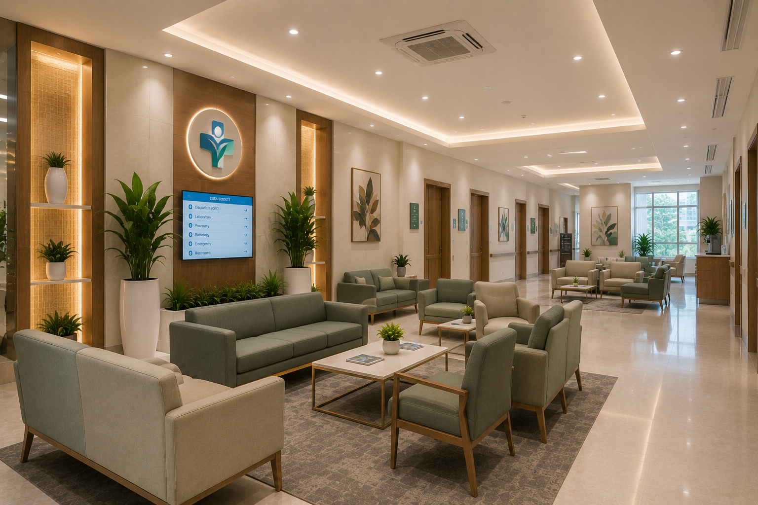 Hospital waiting area interior design