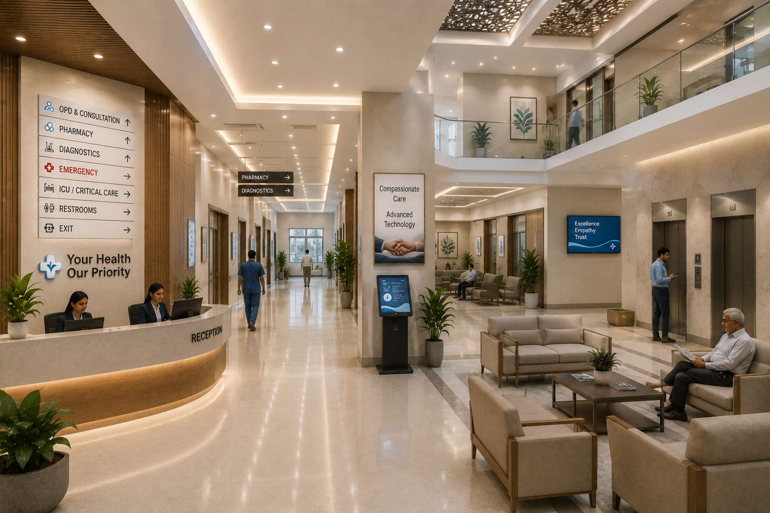 Modern hospital interior design by Laxair Med Construction