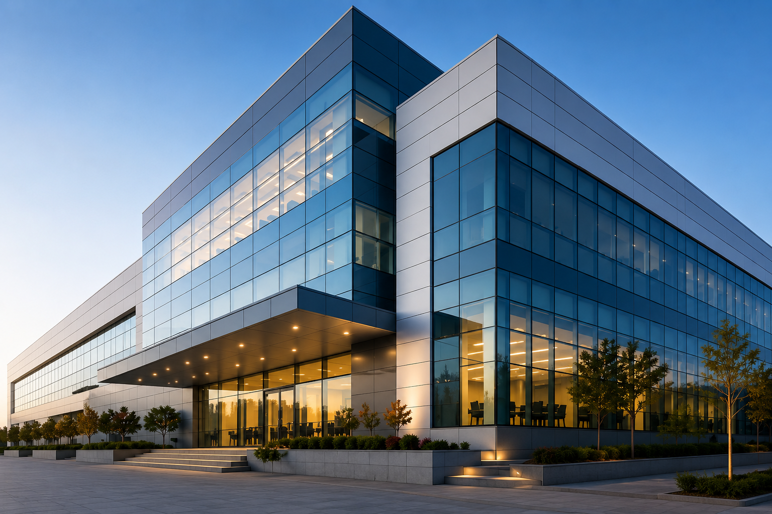 Modern ACP Cladding and Glass Facade Design by Laxair Facade Solutions